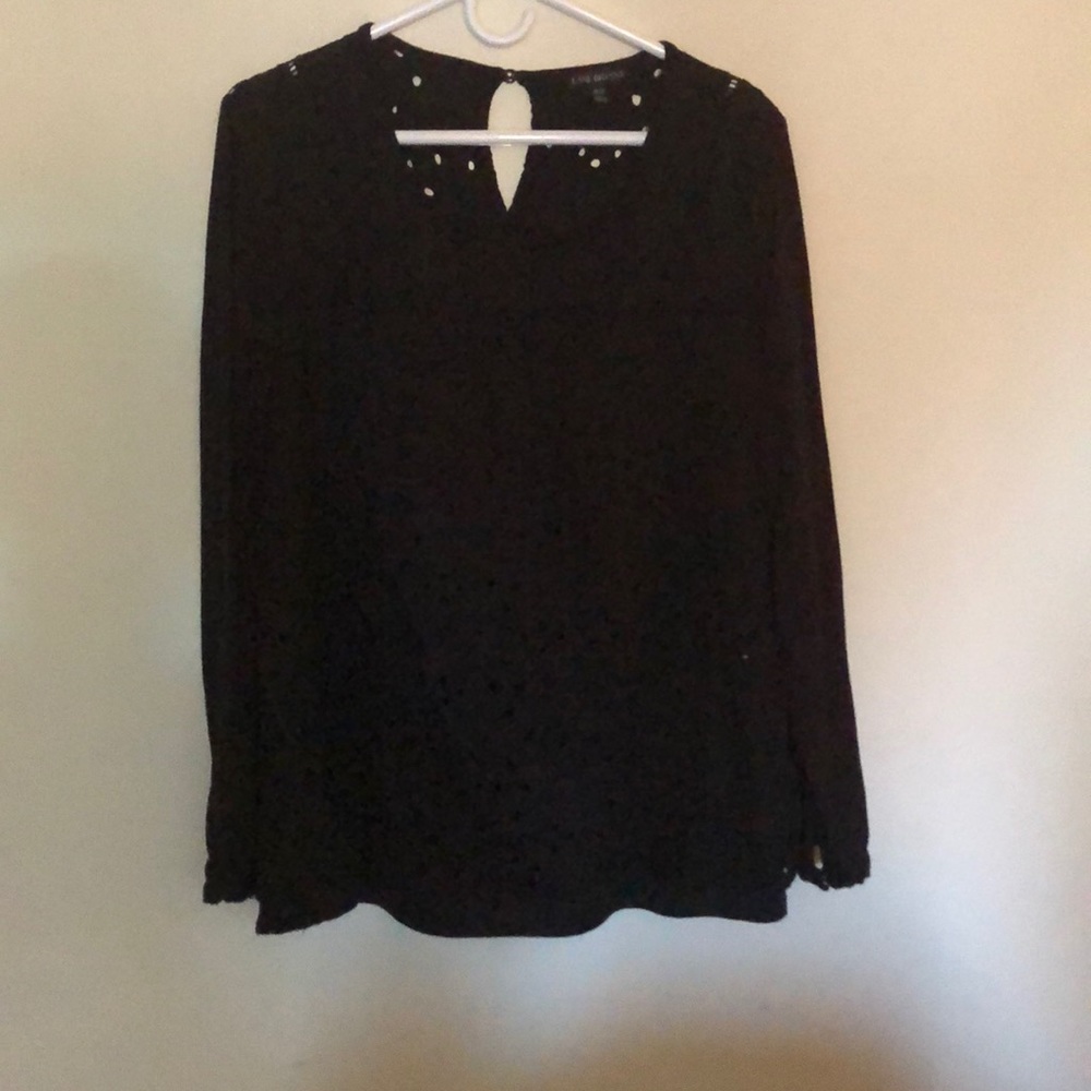 Long sleeve crochet front shirt